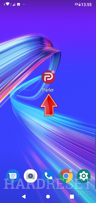 parler app-箭头所示