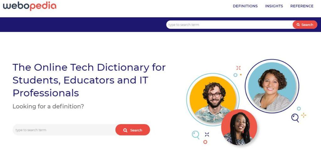Webopedia 搜索界面
