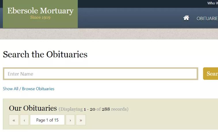 Ebersole停尸房网站