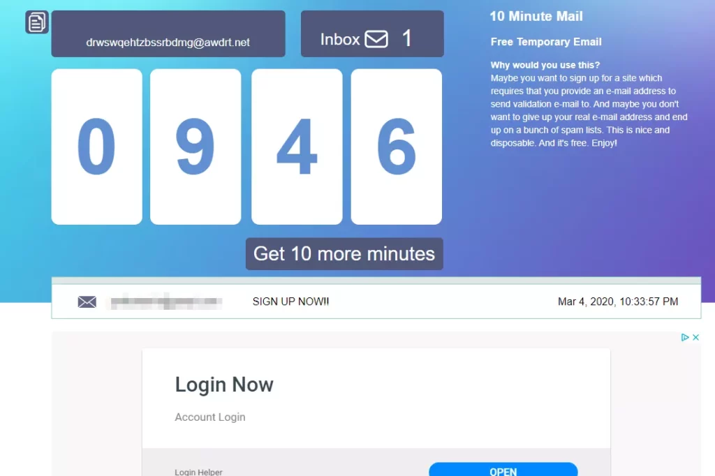 10 分钟邮件电子邮件服务